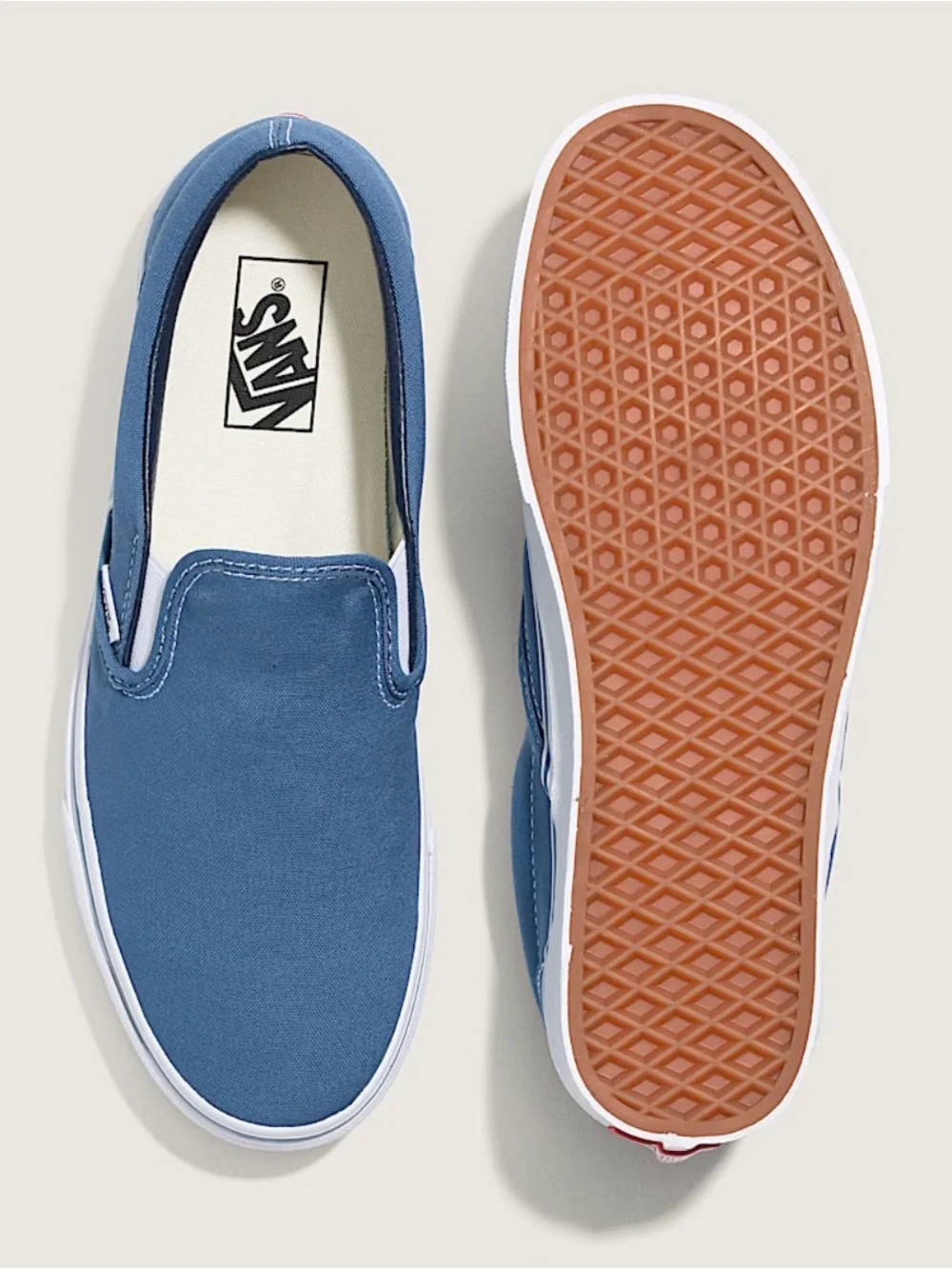 Vans Men's Slip-On Canvas Loafers in Navy Blue